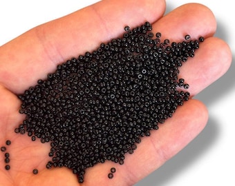 Petites perles de rocaille en verre tchèque noir, taille 11/0, matériel pour fabrication de bijoux (10 g)