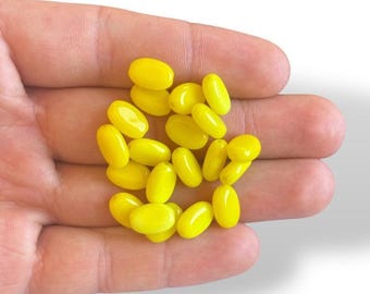 Perles de verre tchèques ovales jaune vif, fournitures créatives en forme de citron
