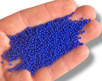 Perles de rocaille en verre tchèque bleu royal, 11/0 minuscules Accessoires pour fabrication de bijoux