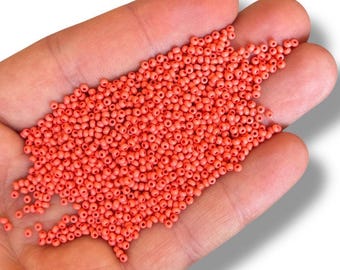 Perles de rocaille en verre tchèque corail vif, petits accessoires ronds pour la fabrication de bijoux 11/0