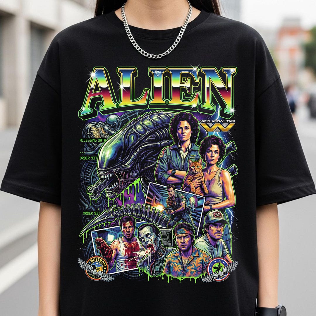 Alien Romulus Shirt, Retro Horror Movie Tee, Vintage Alien Graphic ...