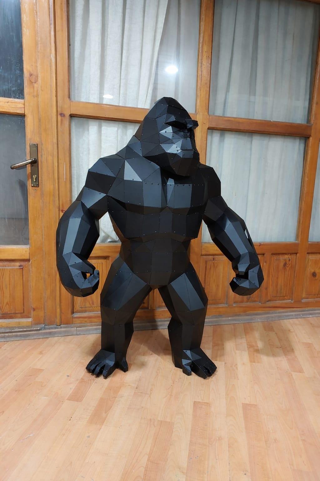 Low Poly Gorilla PDO Template | DXF Laser Cut File | Metal Sculpture ...