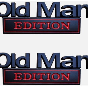 2-Pack Old Man Edition Chrome Car Emblem Decals – Universal Fit For Cars Trucks