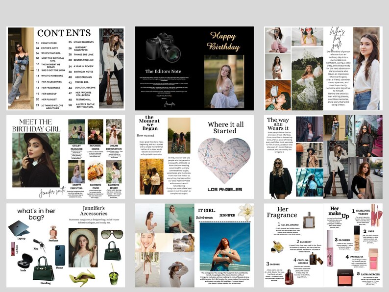 Multiple Magazine Layout Backside Personalized Birthday Magazine, 52-page Custom Photo Keepsake , Done ...