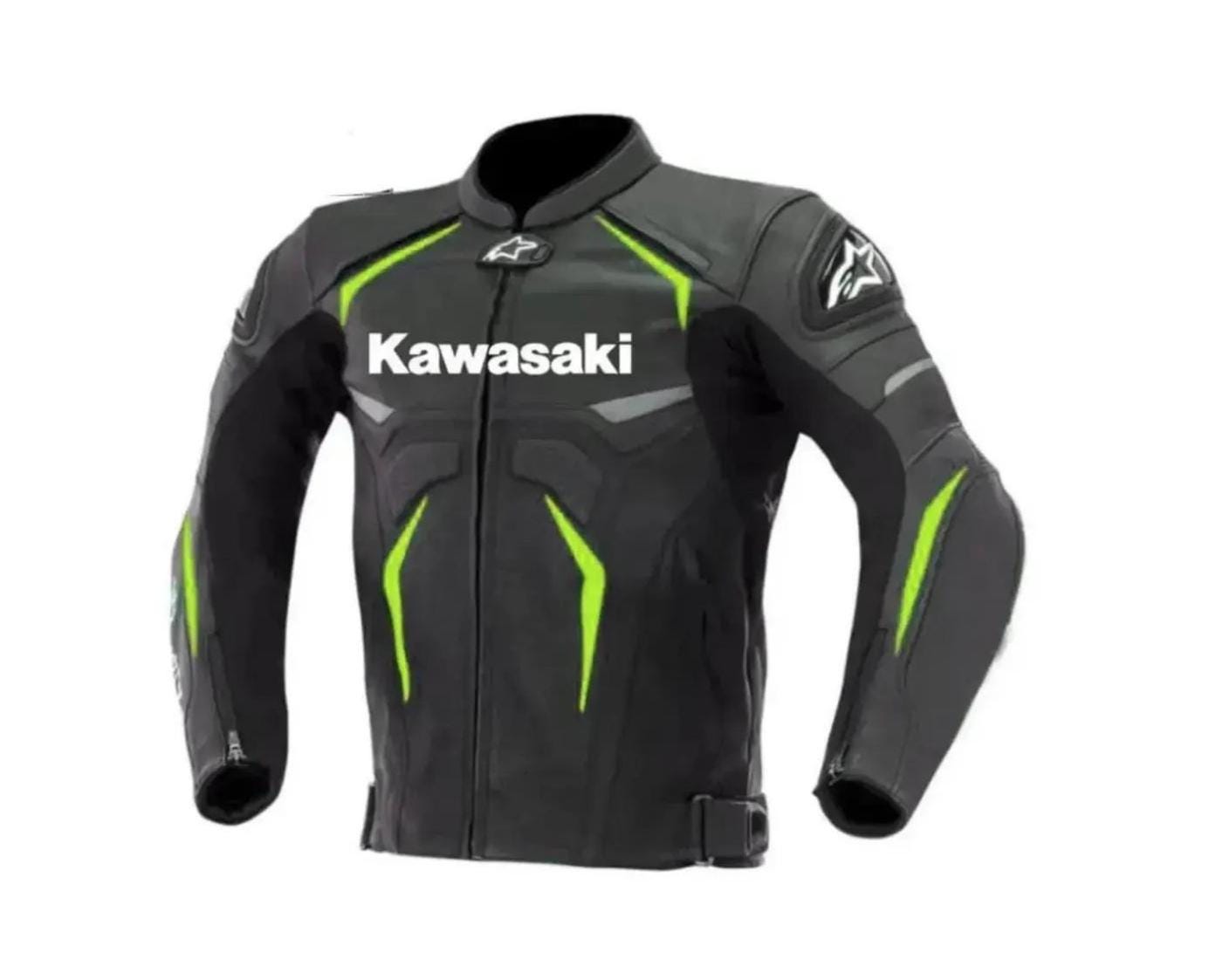 Kawasaki green leather jacket - Etsy 日本