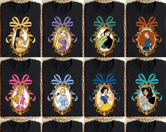 Disney Prinzessinnen Heat Transfer bereit zum Pressen, Alle Princess Squad Dtf Transfer, Tiana Jasmin Moana Dtf, Coquette Bow Prinzessin Eisen auf Dtf
