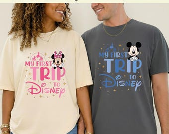 Moja pierwsza wycieczka do Disneya 2026, transfer DTF, Myszka Miki i Przyjaciele gotowi do druku, Transfer termiczny z rodziną na wakacjach w Disneyu, Disneyland DIY do prasowania