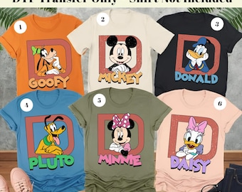 Mickey Mouse Characters DTF Transfer,Goofy Donald Pluto Minnie Daisy DTF,Ready to Press Heat Transfer,Disney Family Shirt