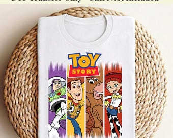 Postacie z Toy Story DTF, Przyjaciele z Toy Story DTF, Koszulka Disneyland, Transfery na prasie termotransferowej, Wycieczka do Disneya 2026