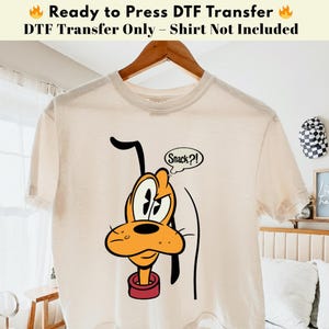Transferência Térmica Divertida do Pluto Lanche, Transferência Térmica do Pluto Desenho Animado, Camiseta da Disneyworld, Transferência Térmica dos Personagens da Disney, Transferências por Prensa Térmica, Viagem à Disney 2026