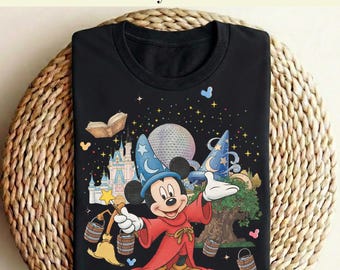 Comfort Colors Sorcerer Mickey DRF, koszulka Fantasia Disney, Fantasmic Show DTF, koszulka Disney Parks Trip, Walt Disney World Magical DTF, Disney Trip