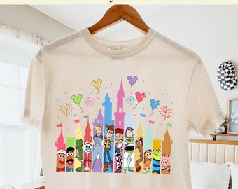 Transfer DTF na zamek Toy Story Disney, Woody Buzz Disney Trip 2026 gotowy do druku, transfer termiczny na koszulkę z napisem „Rodzinne wakacje”, nadruk DTF na żelazko Disney World