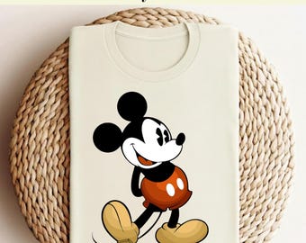 Klassisk Musse Pigg DTF-överföring, Vintage Disney färdig att tryckas, Retro Musse Pigg värmeöverföring för skjortor, Disneyworld-resa 2026, Disney-present