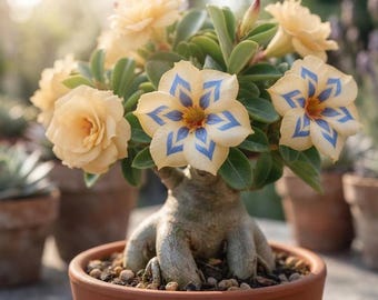 2 Desert Rose Bulbs | Rare Adenium Flowering Plant for Indoor & Outdoor