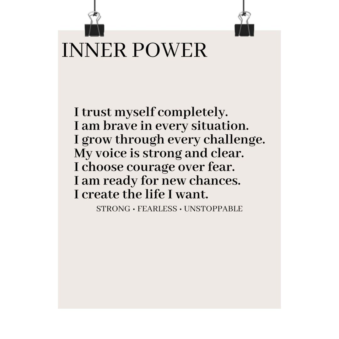 Our Inner Power Inner Power Affirmation Poster | Matte Vertical Motivational Wall Art ...