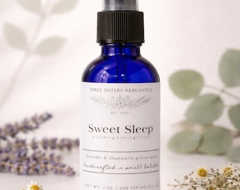 Lavender Chamomile Pillow Spray | Calming Sleep Mist, Small Batch Handcrafted