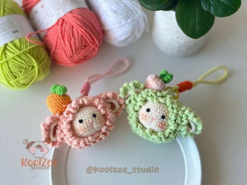 Handmade Pink Sheep Crochet Keychain, Plush Amigurumi Bag Accessory ...