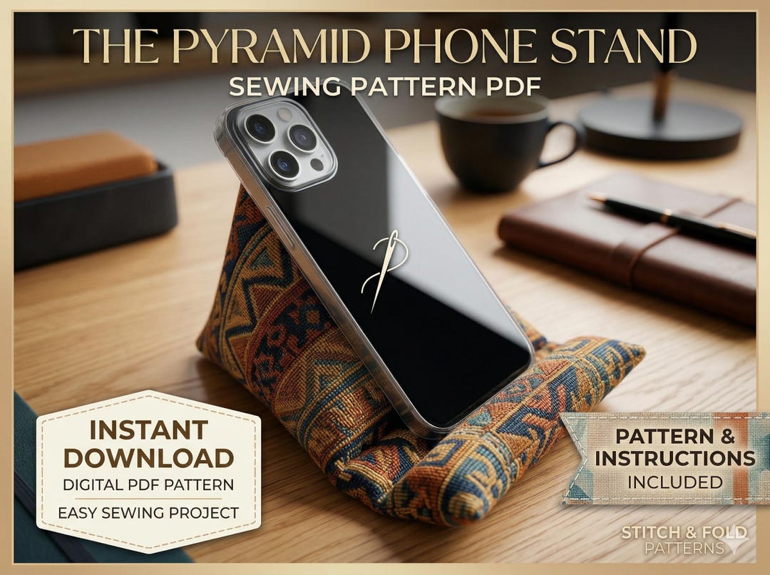 Phone Stand Pattern Pyramid Phone Stand Sewing Pattern PDF, Smartphone Bean Bag Pillow ...
