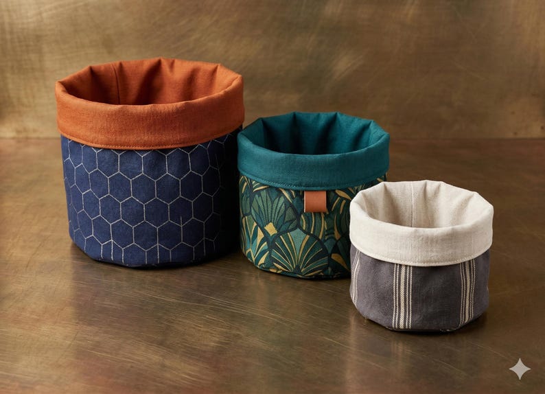 Fabric Storage Basket Sewing Pattern PDF, Nesting Baskets Trio Tutorial ...