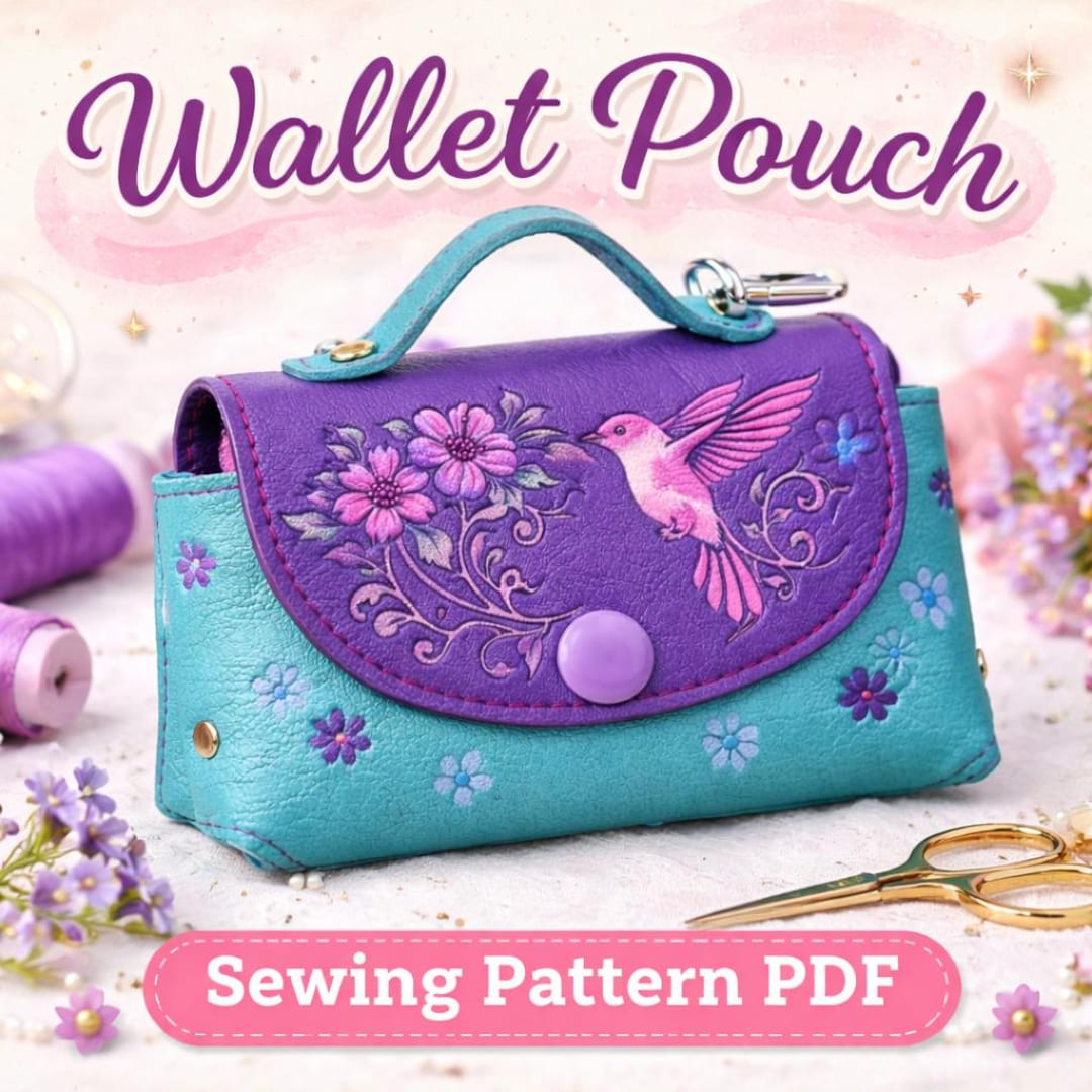 Wallet Pouch Sewing Pattern PDF, Mini Handbag Wallet Template, DIY Coin ...