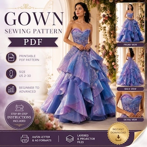 etsy formal dresses Gowns Perfect for Layered Sparkle Open-Front Formal Gown
