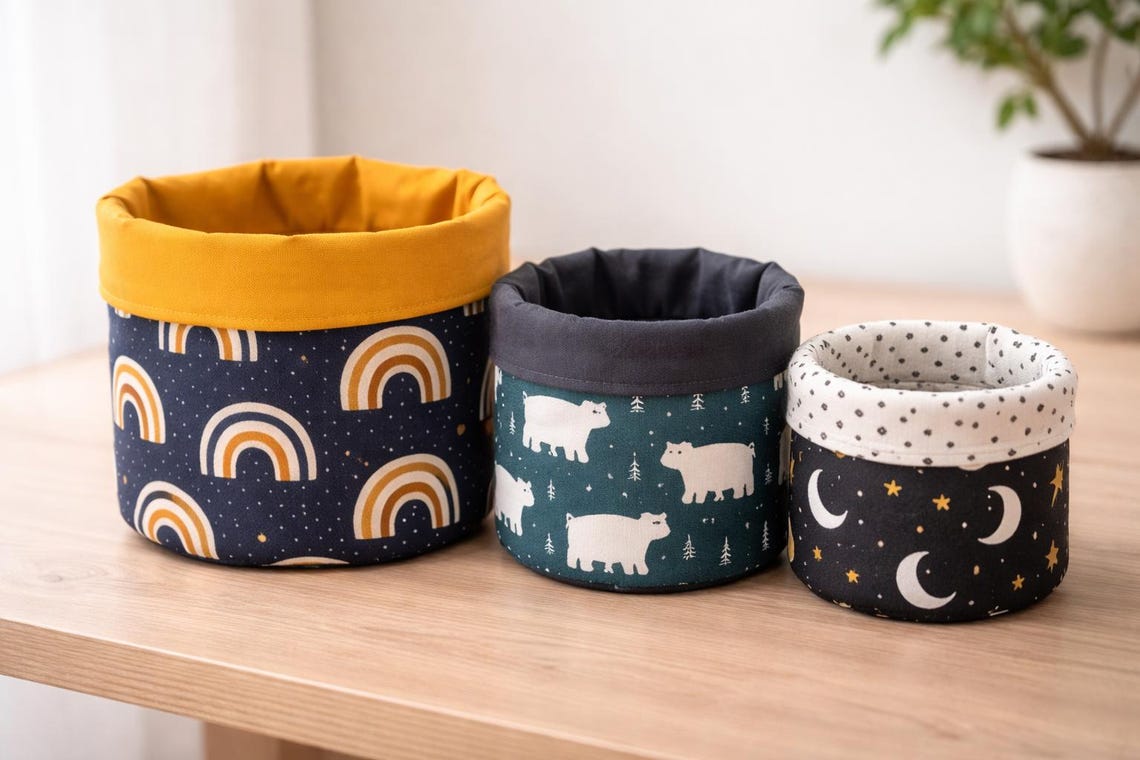 Fabric Storage Basket Sewing Pattern PDF, Nesting Baskets Trio Tutorial ...