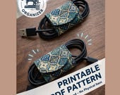 Fabric Cord Organizer Sewing Pattern PDF Printable DIY Cable Management Wrap Gift For Tech Lovers Small Scrap Sewing Project  Download