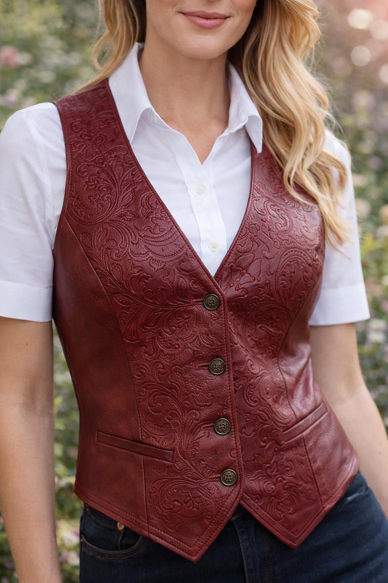 Leather Vest Sewing Pattern PDF for Women, Western Waistcoat Pattern ...