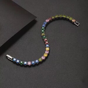 Luxurious Italian 925 Silver Moissanite Tennis Bracelet Handmade Luxury image 5