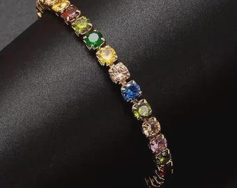 Luxurious Italian 925 Silver Moissanite Tennis Bracelet Handmade Luxury