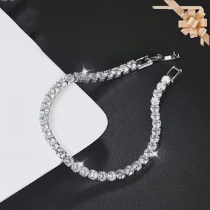 Luxurious Italian 925 Silver Moissanite Tennis Bracelet Handmade Luxury White