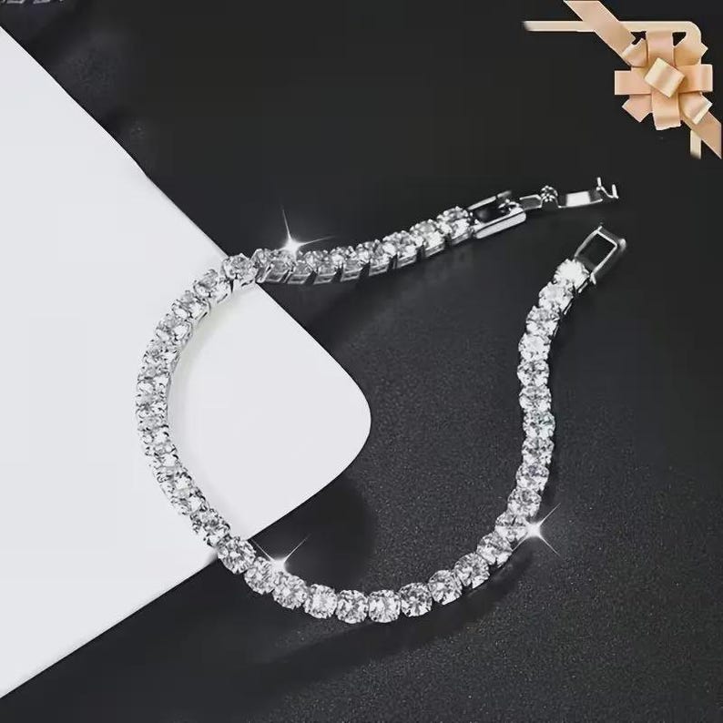 Luxurious Italian 925 Silver Moissanite Tennis Bracelet Handmade Luxury White
