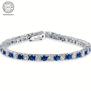 Luxurious Italian 925 Silver Moissanite Tennis Bracelet Handmade Luxury image 8