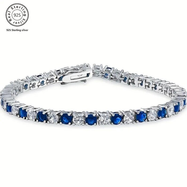 Luxurious Italian 925 Silver Moissanite Tennis Bracelet Handmade Luxury image 8
