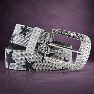 Y2K Rhinestone Belt Buckle Sparkly Silver-tone Crystal Women\'s Vintage Accessory Y2k Rhinestone Belt - Etsy main image 3