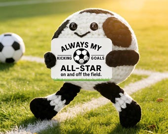 Handmade Crochet Soccer Plush, Desk Buddy, Stress Relief, Gift for Teammates Coworkers