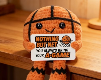 Handmade Crochet Basketball Plush, Gentle Stress Relief Desk Decor, Birthday & Anniversary Gift
