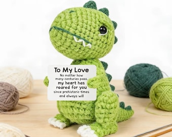 Encouraging Dinosaur Desk Decor, Handmade Motivational Gift, Cute Emotional Support Ornament for Her