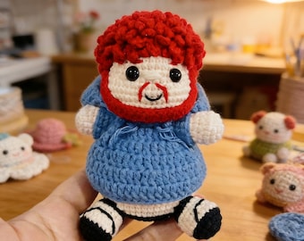 Caseoh Inspired Crochet Amigurumi, Handmade Gamer Gift for Stream Fans