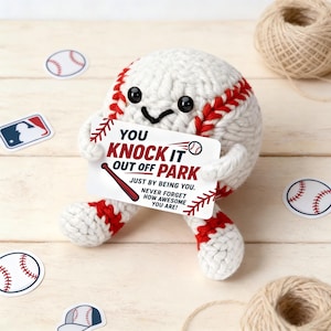 Handmade Long Leg Baseball Plush, Motivational Sports Keepsake, Boyfriend Gift