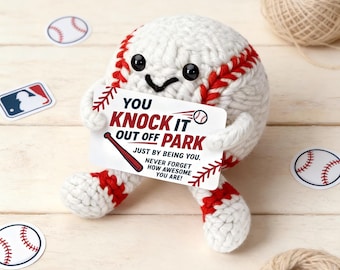 Handmade Long Leg Baseball Plush, Motivational Sports Keepsake, Boyfriend Gift