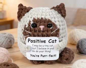 Handmade Crochet Siamese Cat Plush | Emotional Support Desk Buddy | Mother's Day Gift for Mom