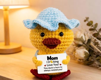 Handmade Crochet Duck Backpack Charm, Emotional Support Gift for Her and Mom