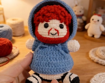 Caseoh Inspired Crochet Amigurumi, Handmade Gamer Gift for Stream Fans