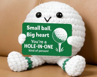 Handmade Crochet Golf Plush, Encouragement Gift, Desk Decor, Pocket Reminder
