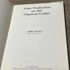 „Tone Produktion auf der klassischen Gitarre – John Taylor – 1978 Erstausgabe – seltenes Vintage-Buch Bild 5