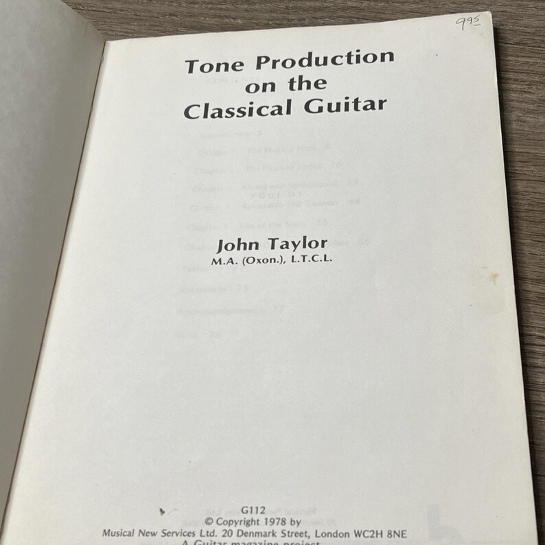 „Tone Produktion auf der klassischen Gitarre – John Taylor – 1978 Erstausgabe – seltenes Vintage-Buch Bild 5