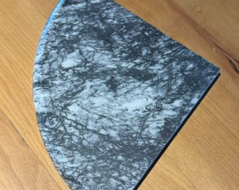 Hörnhylla i svart marmor, förvaring i polerad natursten för badrum (23 cm)