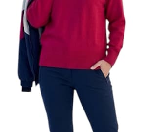 Edelweiss Vintage 90-tals Alpine Red Skidtröja i Ullblandning med Häftig Halsringning