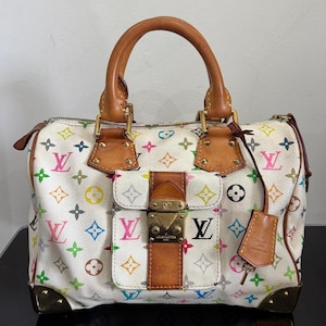 Vintage louis vuitton white multicolor bag - Etsy 日本